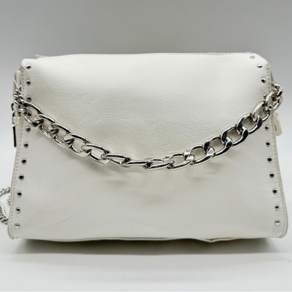 INC International Concepts Handbags - NEW I.N.C. WOMEN’S WHITE/VANILLA BONNIEE STUDDED CROSSBODY BAG